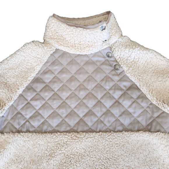 BKE Buckle Sherpa Quilted Sweater Womens S T Snap Gorpcore Outdoors Urban Hiker - Picture 2 of 10
